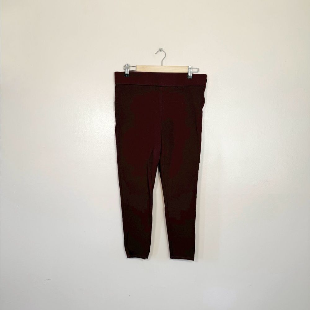CLEARANCE! Burgundy Ann Taylor Cropped Skinny Pull-On Pants Size 10 EUC